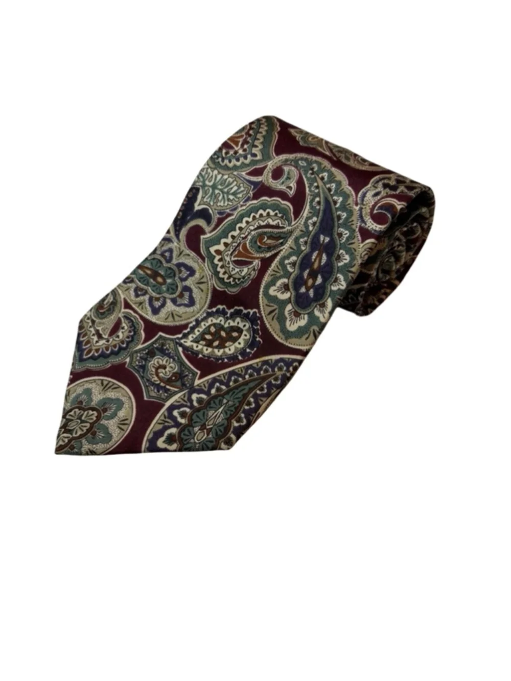 Christian Dior Monsieur Silk Tie Burgundy Paisley Italy Fabric Vintage